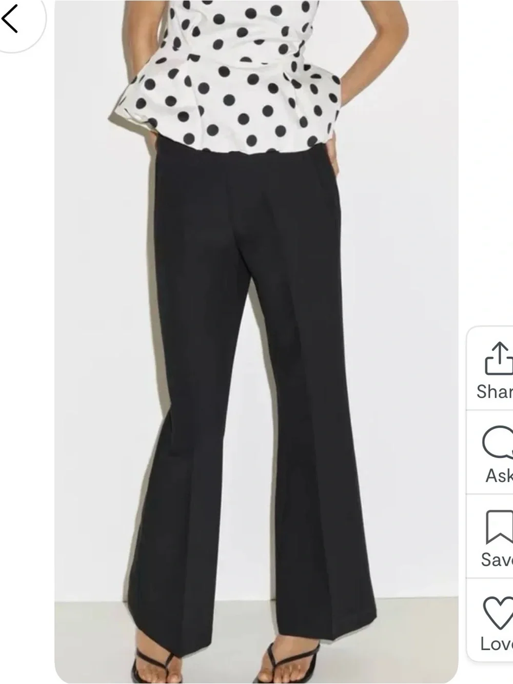 Zara Black Flared Tailored Pants